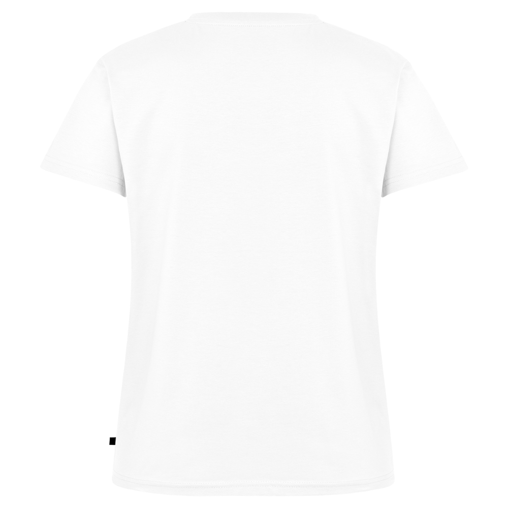 T-Shirt Femme Col V - #RideAsYouAre (Back) - white