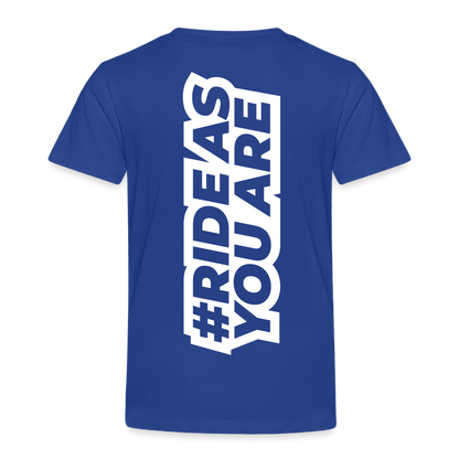 T-Shirt Enfant - #RideAsYouAre (Back) - bleu roi