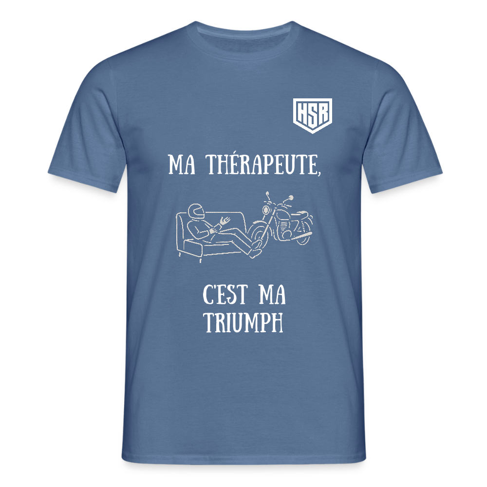 T-shirt Personnalisable - Ma Thérapeute - bleu pigeon 