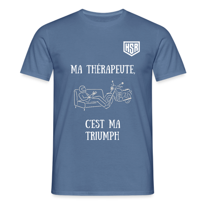 T-shirt Personnalisable - Ma Thérapeute - bleu pigeon 