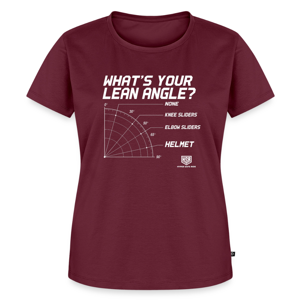 T-Shirt Femme - What's Your Lean Angle - bourgogne