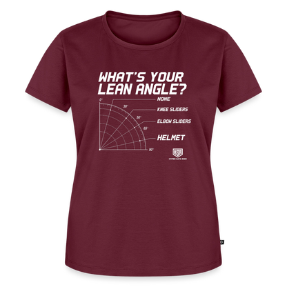 T-Shirt Femme - What's Your Lean Angle - bourgogne