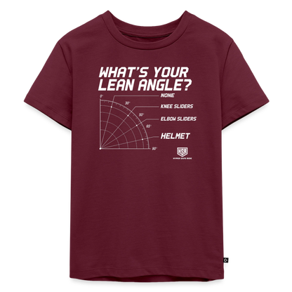 T-Shirt Enfant - What's Your Lean Angle - bourgogne