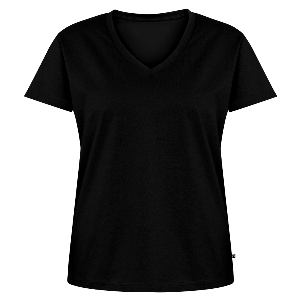 T-Shirt Femme Col V - #RideAsYouAre (Back) - black
