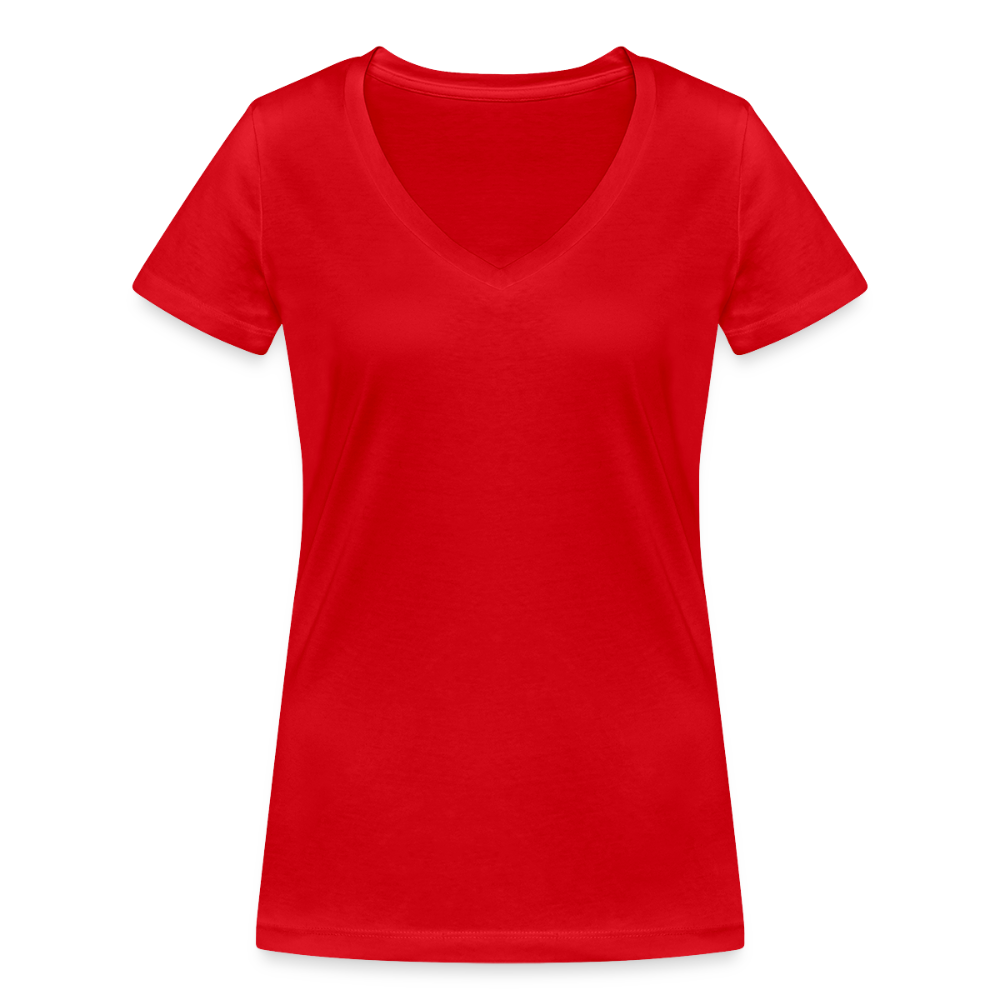 T-Shirt Femme Col V - #RideAsYouAre (Back) - red