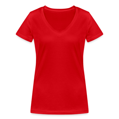 T-Shirt Femme Col V - #RideAsYouAre (Back) - red