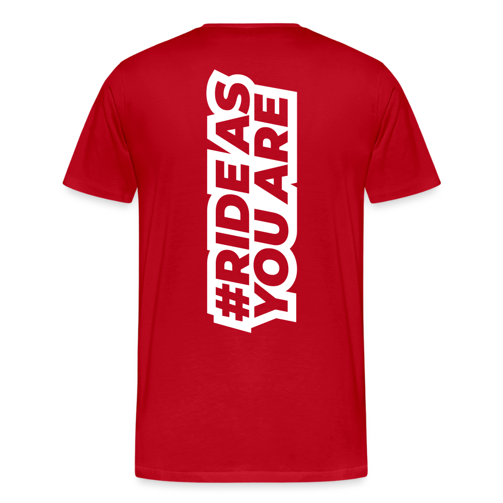 T-Shirt Homme - #RideAsYouAre (Back) - rouge