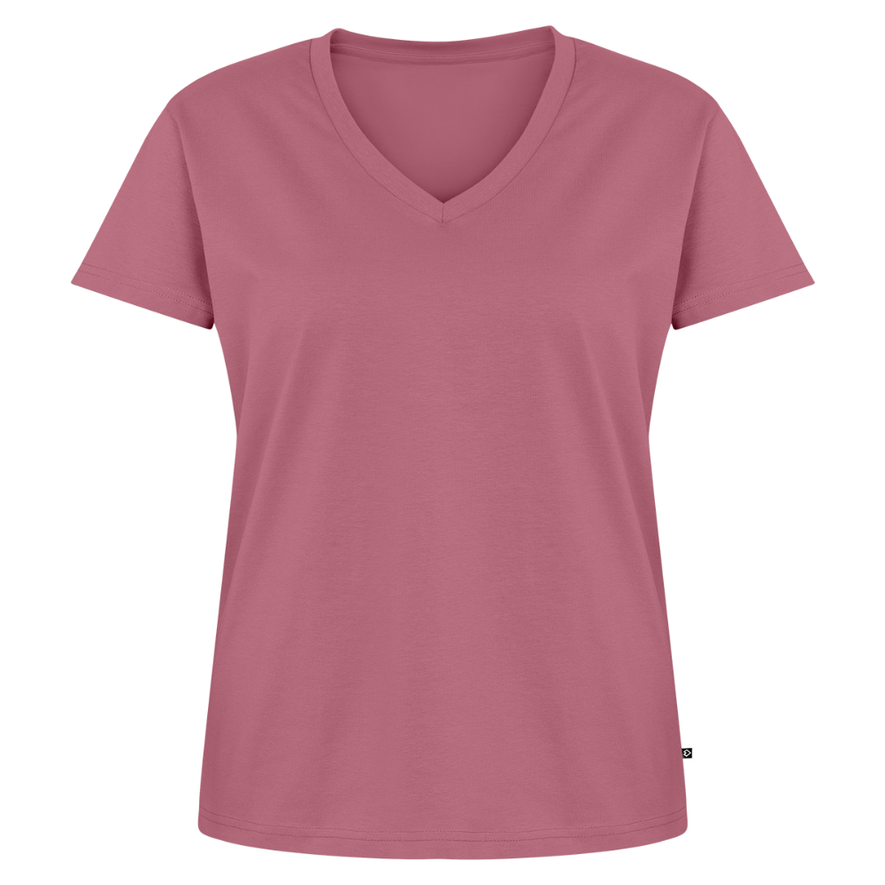 T-Shirt Femme Col V - #RideAsYouAre (Back) - mauve