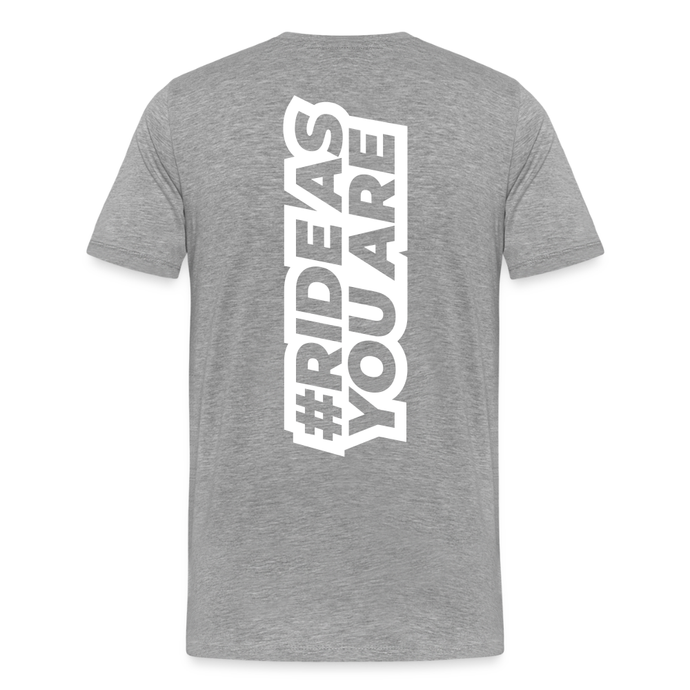 T-Shirt Homme - #RideAsYouAre (Back) - gris chiné