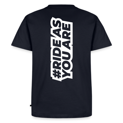 T-Shirt Homme - #RideAsYouAre (Back) - bleu marine