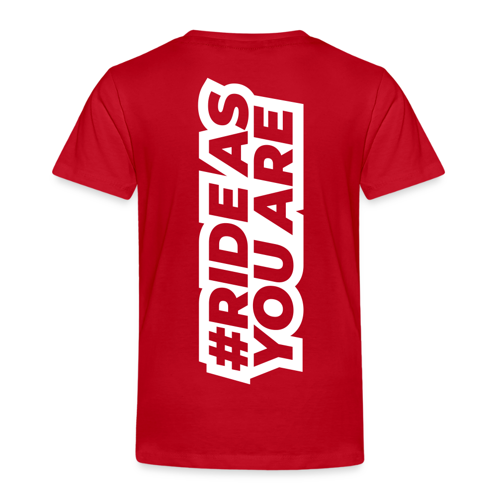 T-Shirt Enfant - #RideAsYouAre (Back) - rouge
