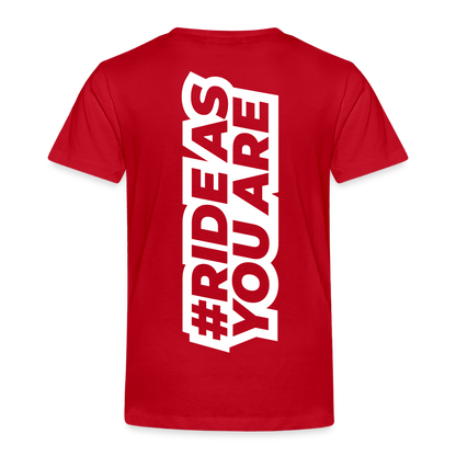 T-Shirt Enfant - #RideAsYouAre (Back) - rouge