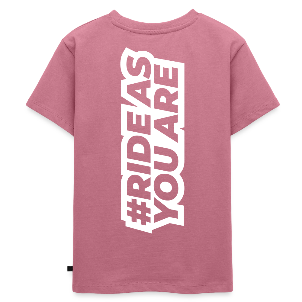 T-Shirt Enfant - #RideAsYouAre (Back) - mauve