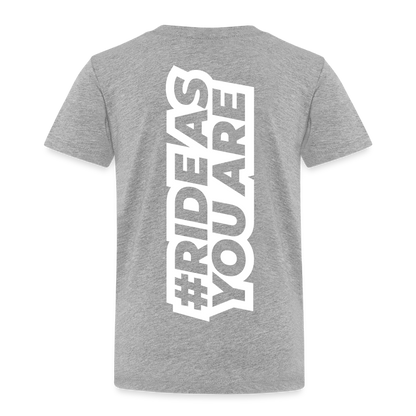 T-Shirt Enfant - #RideAsYouAre (Back) - gris chiné